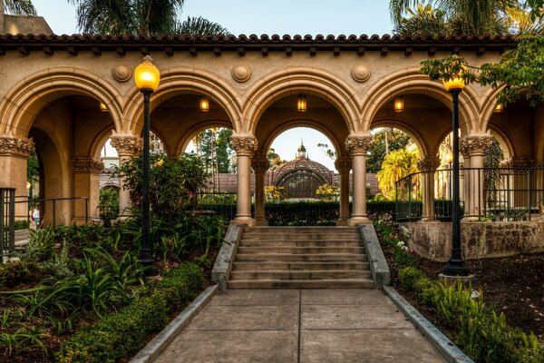 Architecture of America with an ancient house