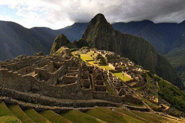 Ancient buildings on the mountain range