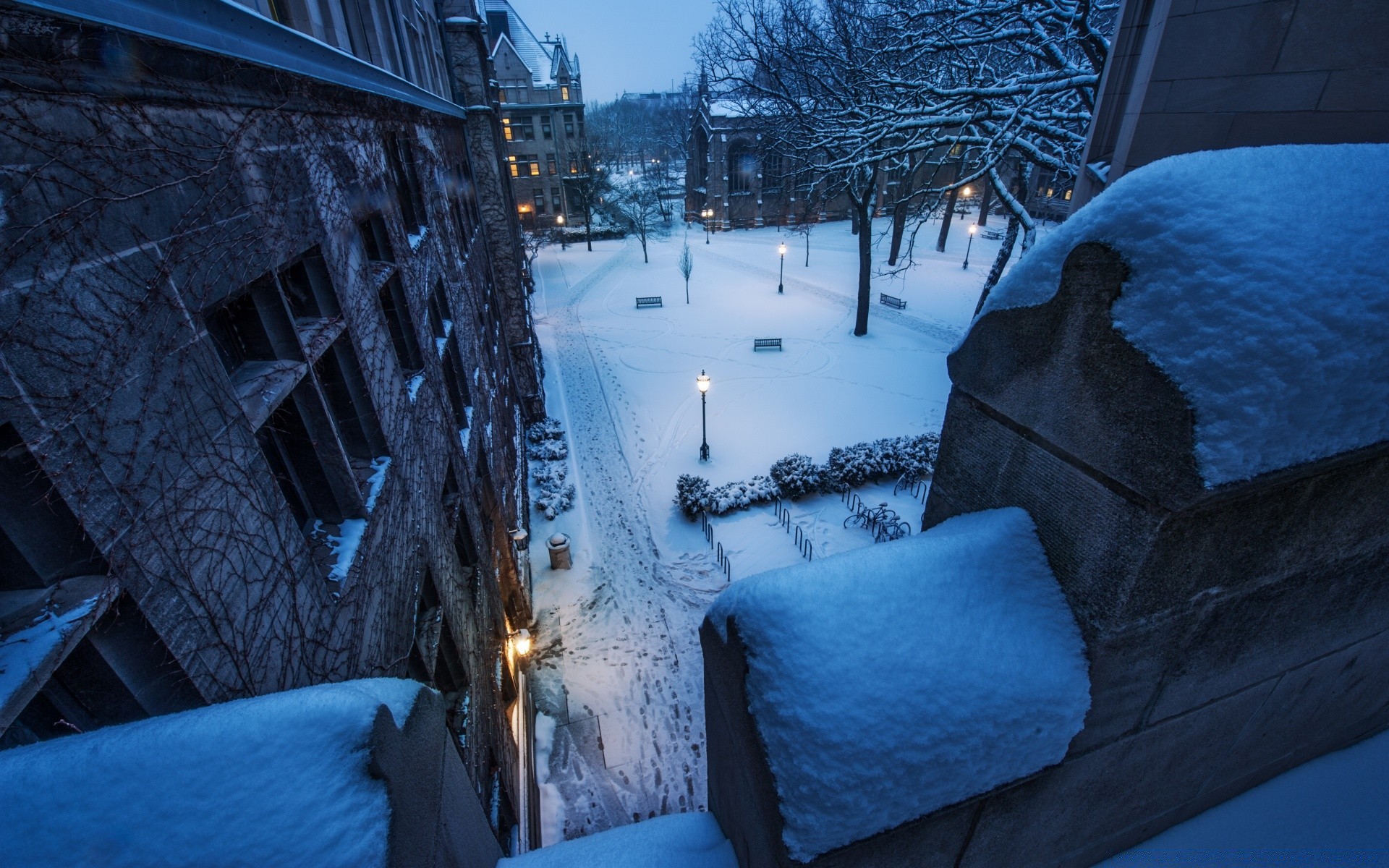 amerika winter schnee kälte licht haus weihnachten abend architektur stadt familie reisen hotel eis wetter frost haus gefroren urban lampe