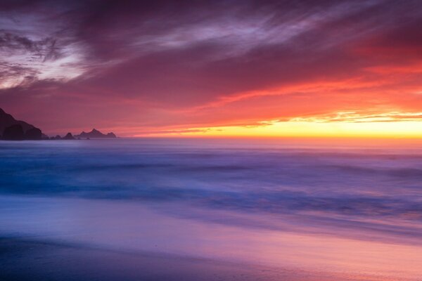 Coucher de soleil sur la plage