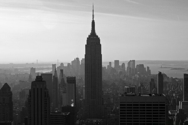 Amerika ist eine Stadt der Skyline der Architektur und der Wolkenkratzer