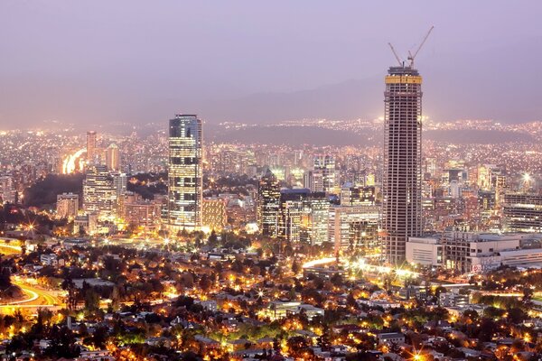 American city with skyscrapers