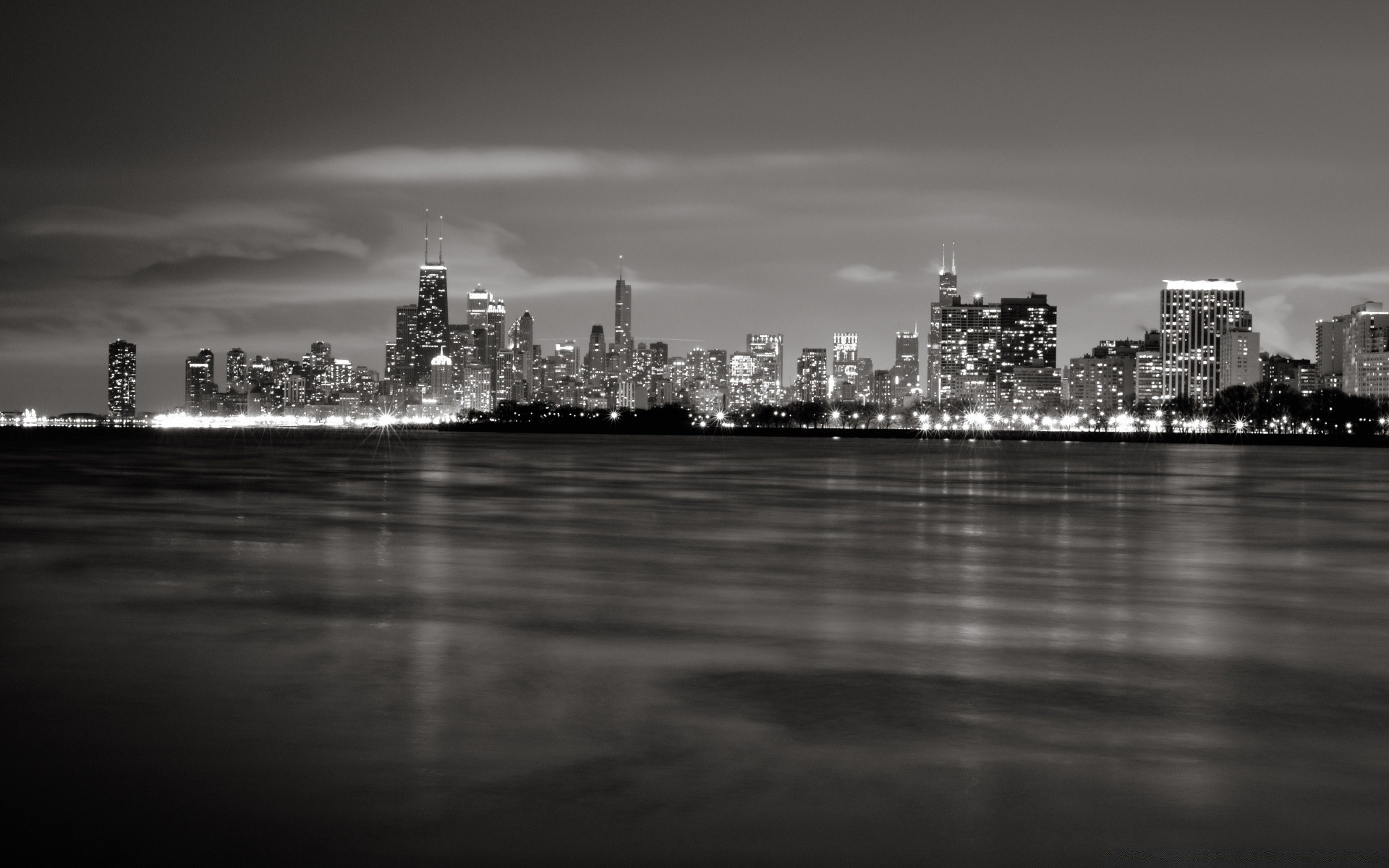 america city skyline cityscape water downtown architecture river skyscraper sunset harbor sky monochrome pier urban reflection travel bridge building waterfront tower