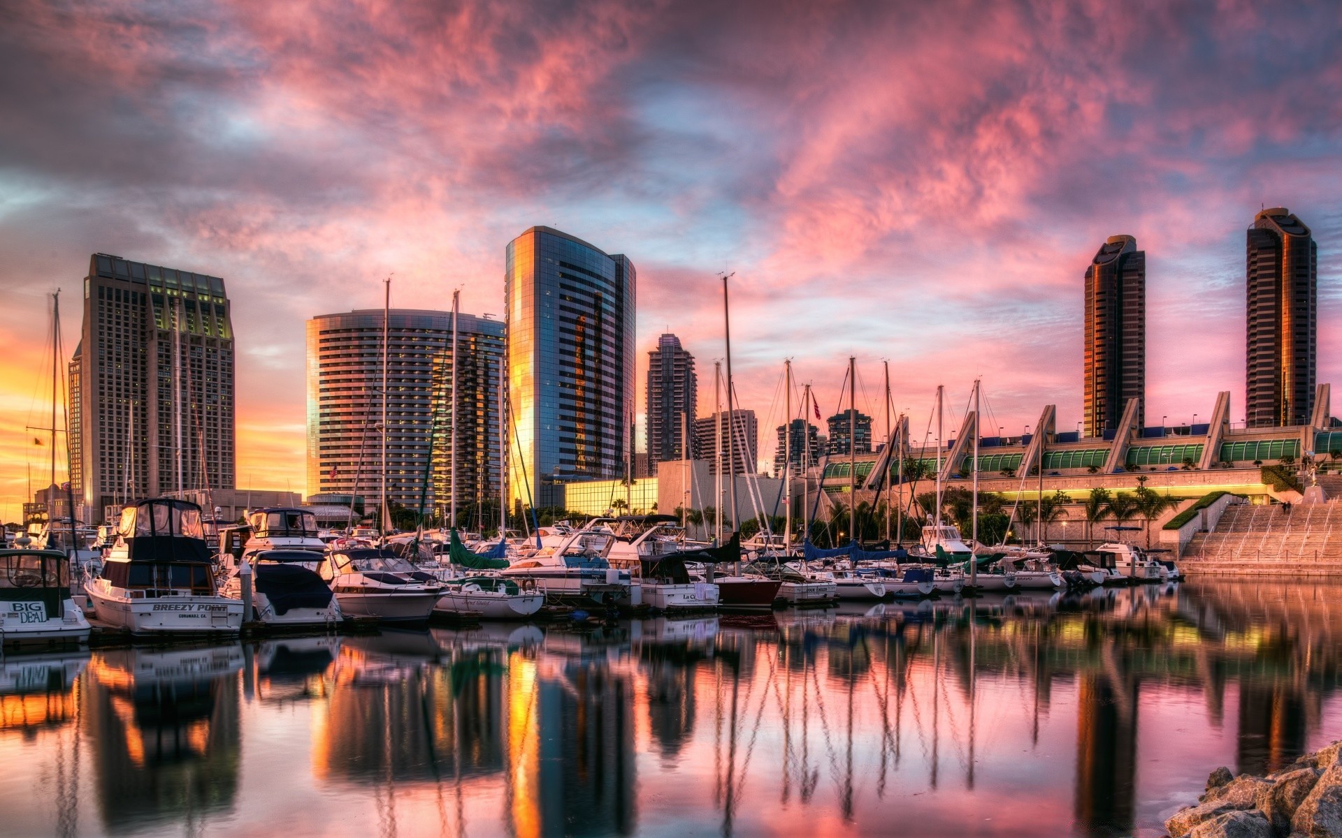 america city architecture reflection water skyline cityscape skyscraper sunset dusk building downtown evening river sky travel marina waterfront modern office urban