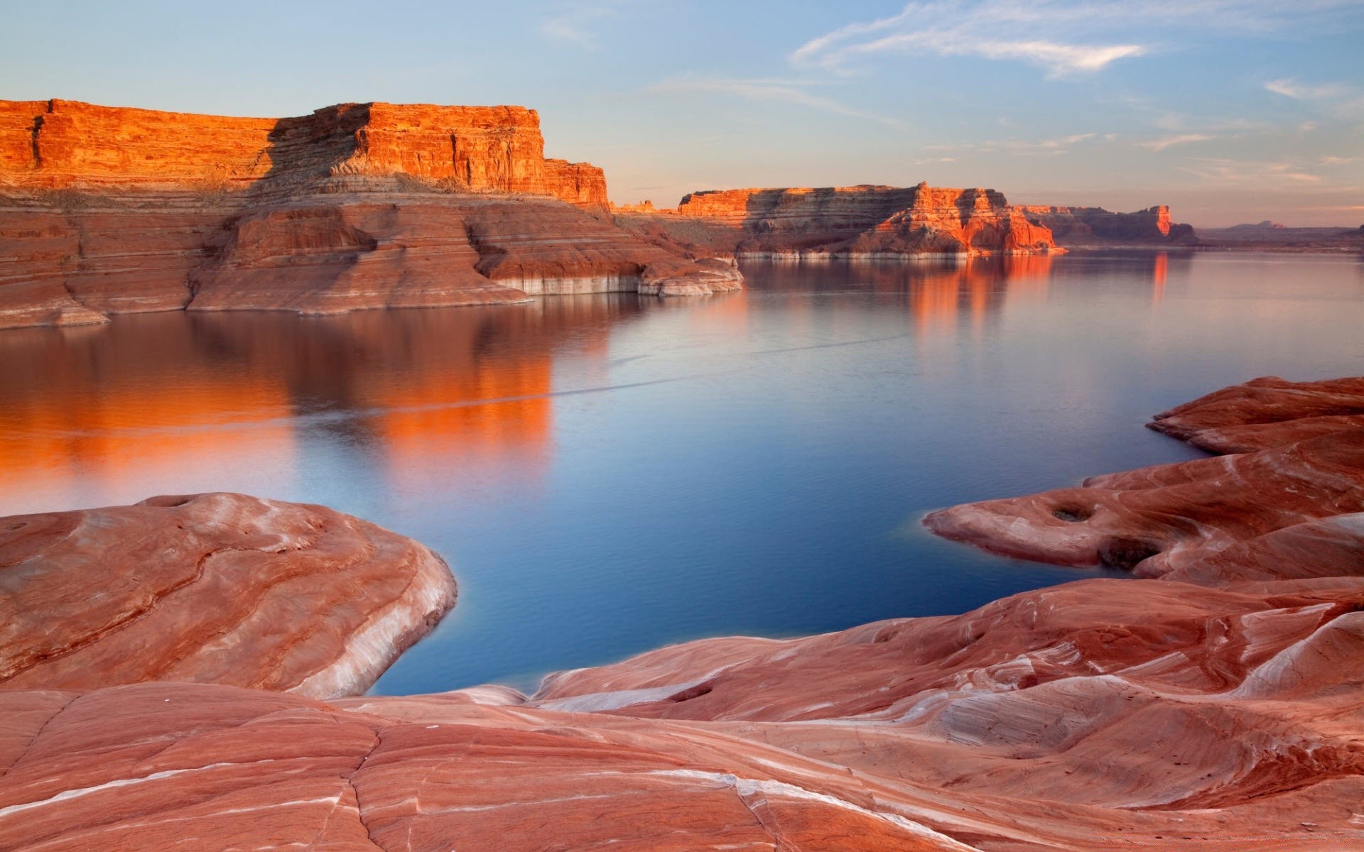 amerika sonnenuntergang wasser sandstein schlucht reisen im freien landschaft