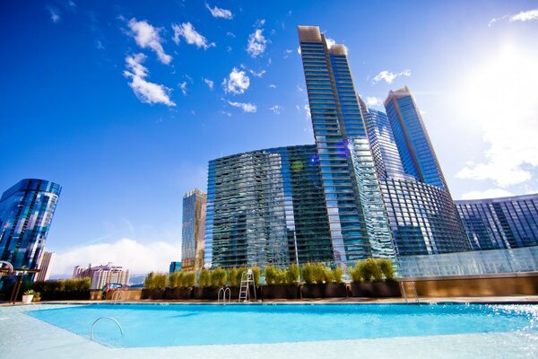 Modern houses against the sky