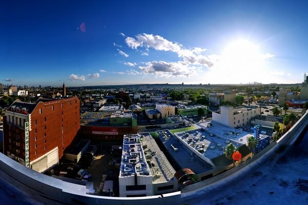 Arquitectura de la ciudad americana vista desde el techo