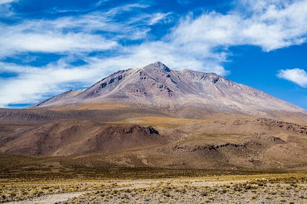 Blue sky over big mountains