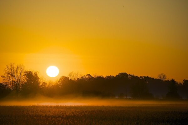 Sunset in the evening in America