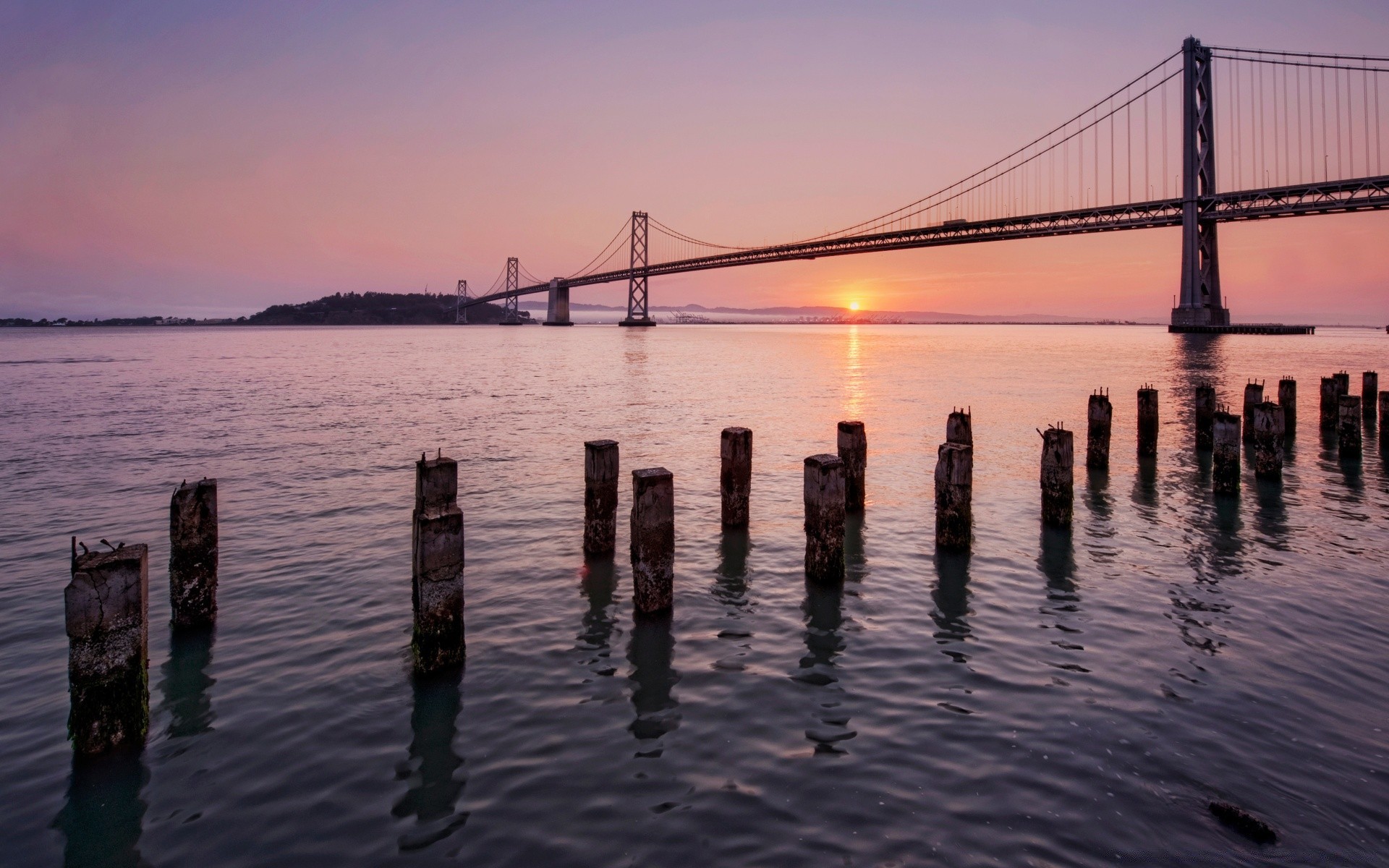 amerika wasser sonnenuntergang brücke dämmerung reflexion dämmerung abend reisen fluss architektur pier himmel meer stadt ozean hängebrücke sonne landschaft