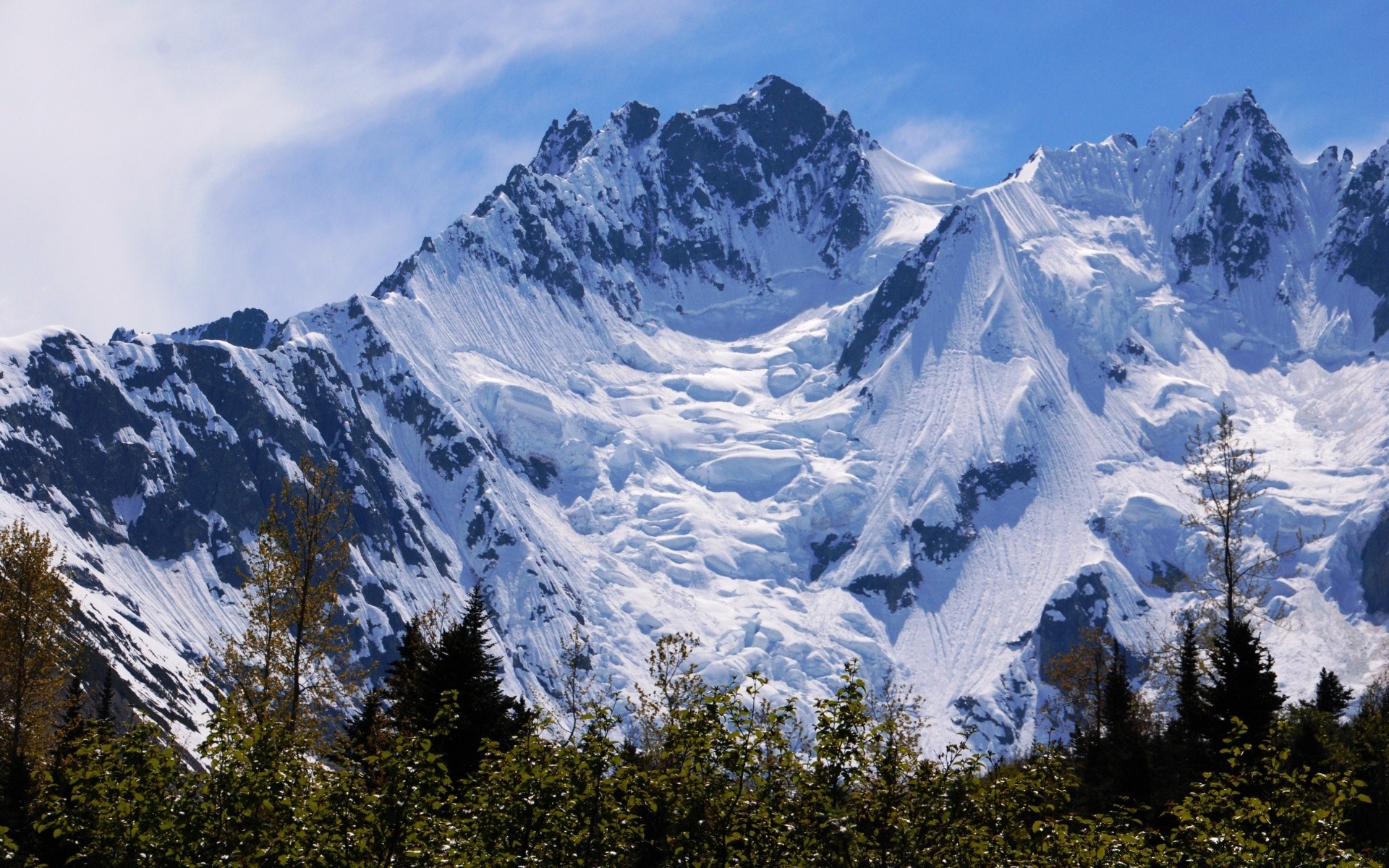 美国 山脉 雪 风景 山峰 日光 户外 旅游