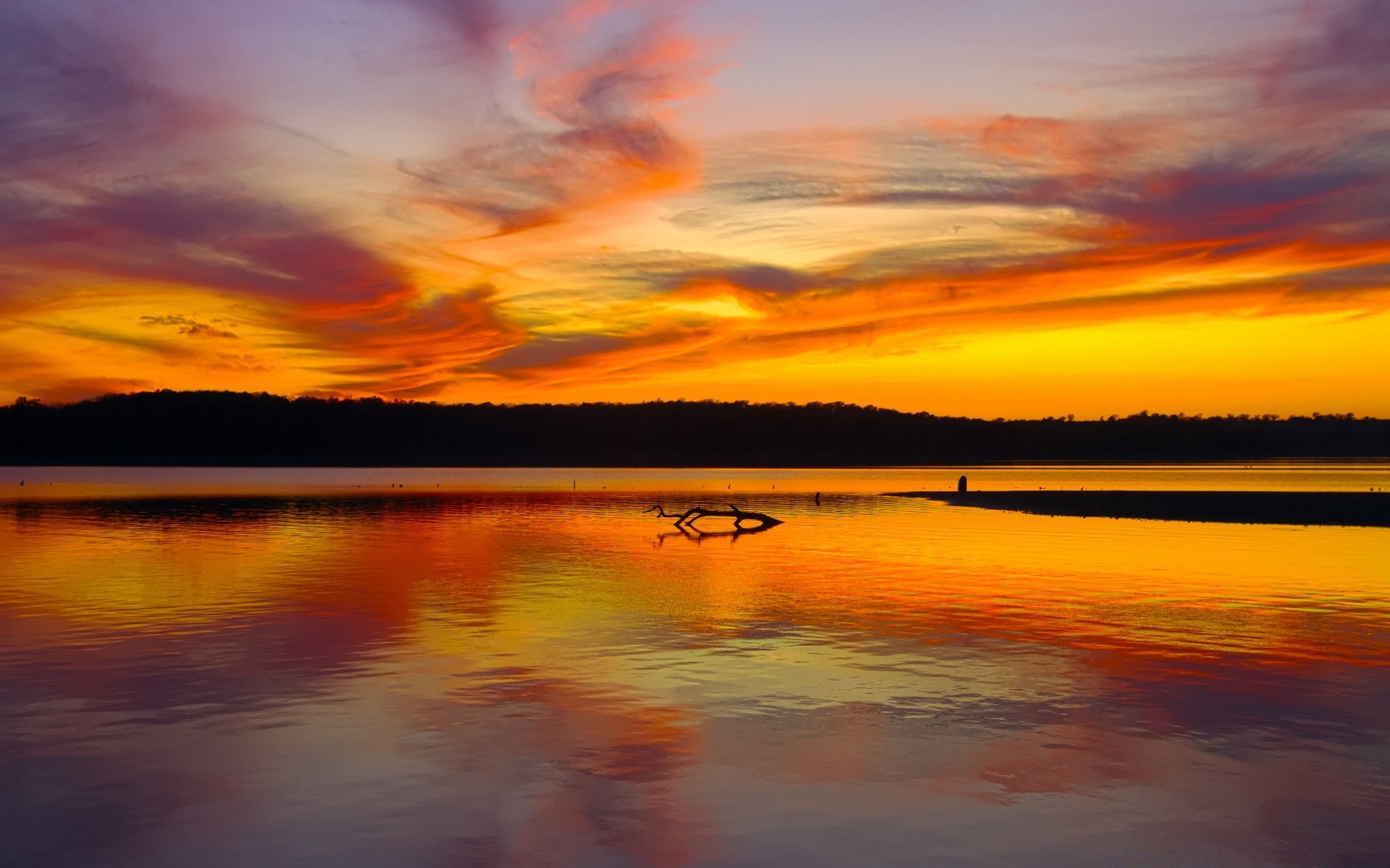 america sunset dawn water sun dusk evening sky landscape reflection nature summer fair weather