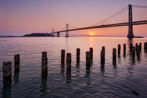 Ponte longa Noite Mar