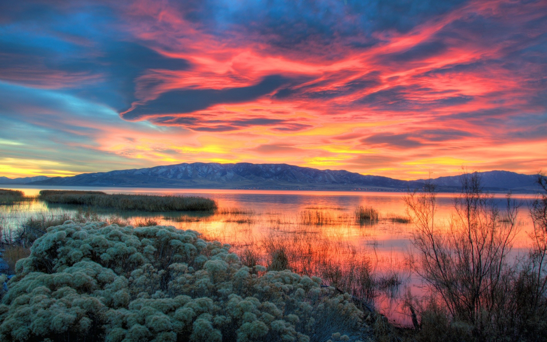 america sunset water dawn evening dusk outdoors landscape sky reflection lake nature scenic travel