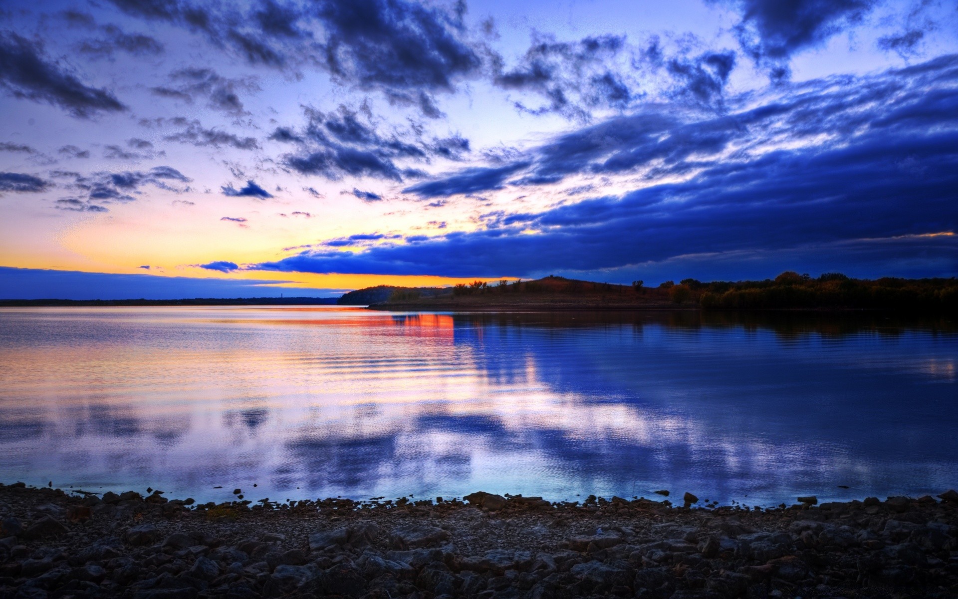 amérique coucher de soleil eau lac réflexion aube paysage ciel soir crépuscule nature montagnes soleil mer