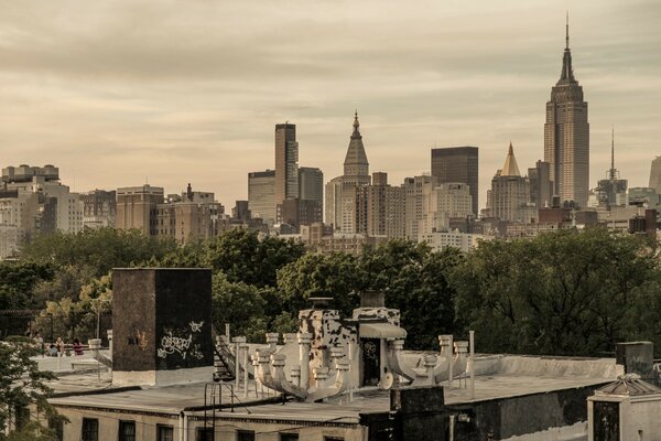 The stone jungle of the metropolis from afar