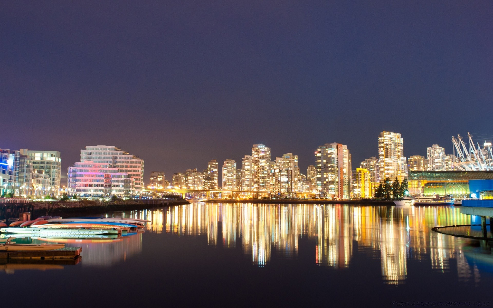 страны архитектура корабли река Канада Ванкувер скачать