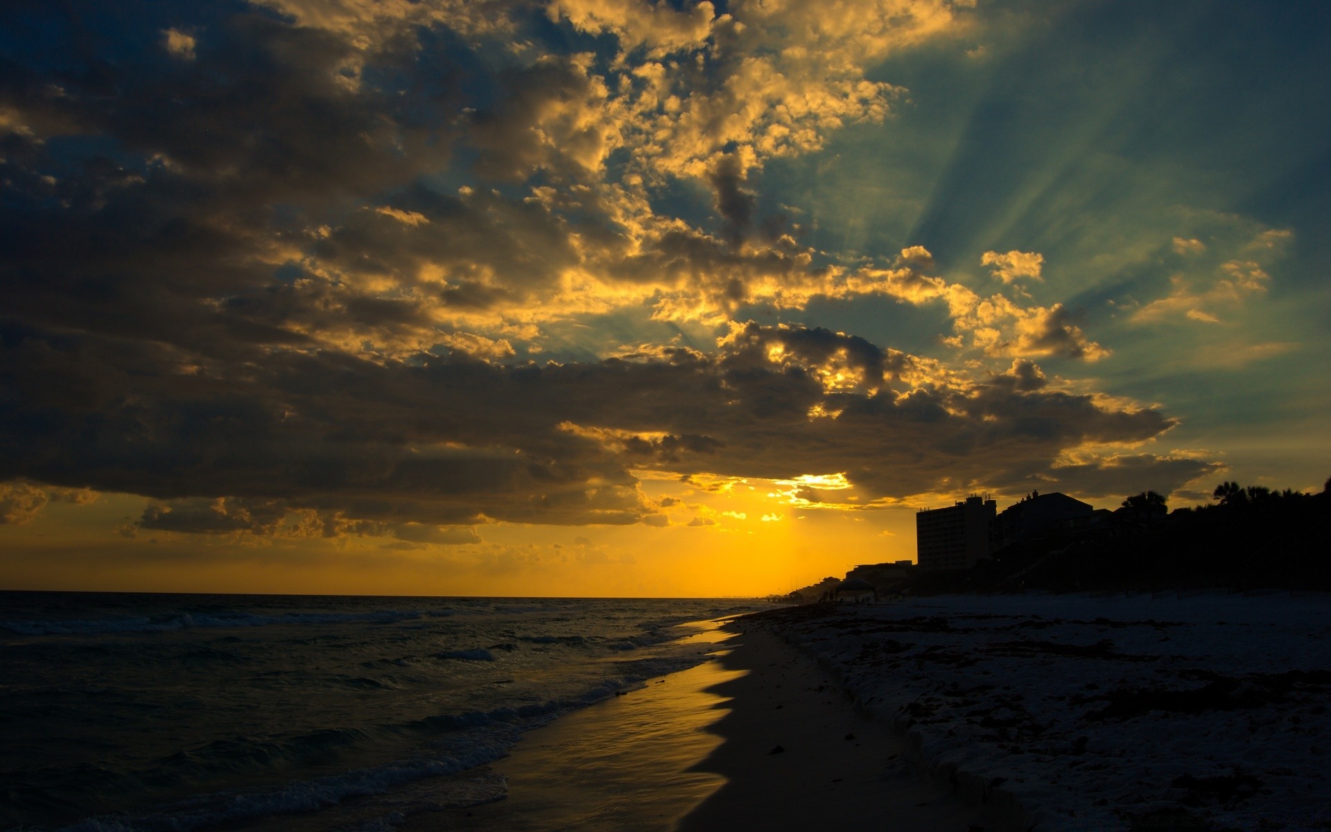 america sunset water dawn beach dusk evening sun sea ocean sky seascape landscape backlit fair weather seashore