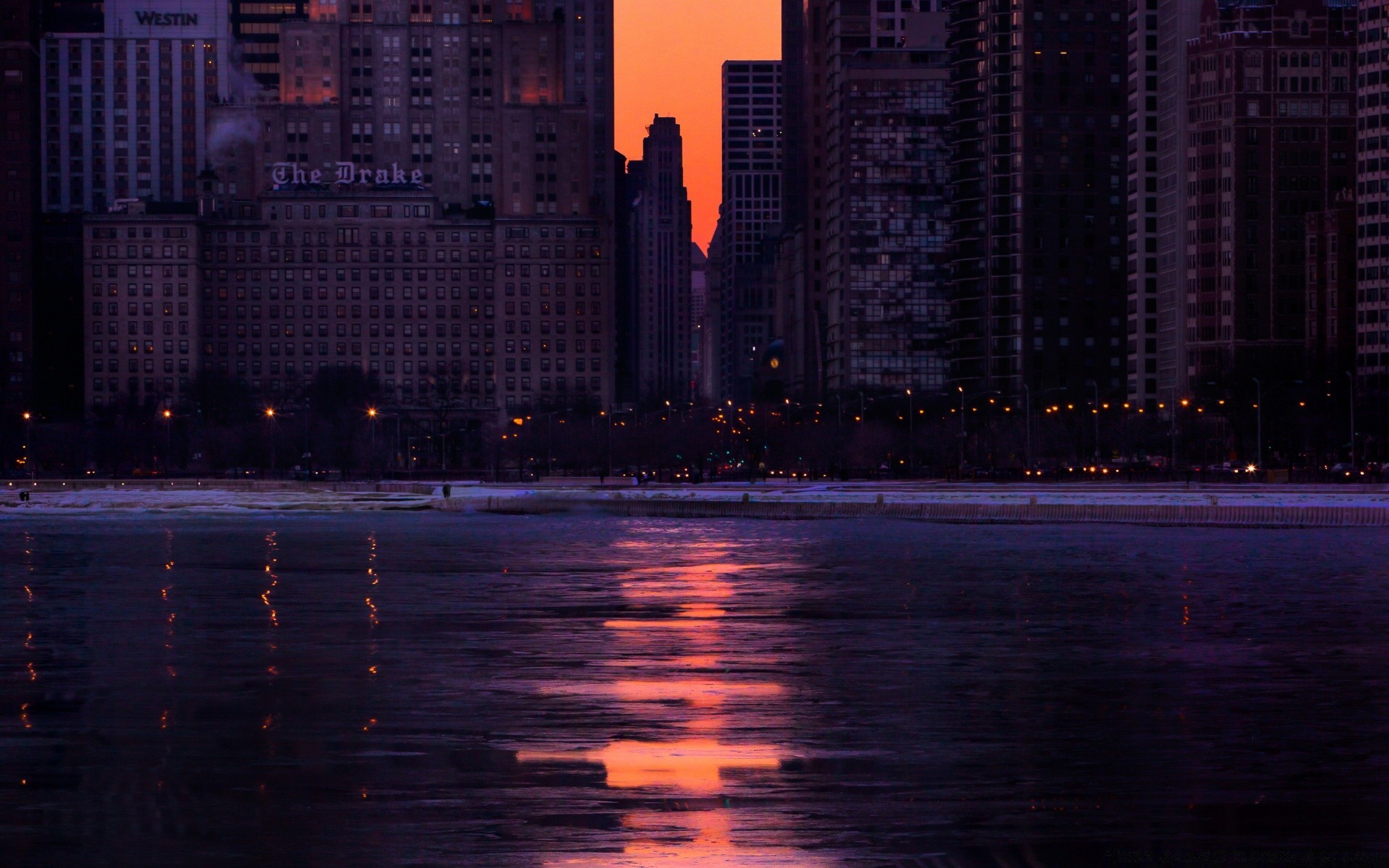 américa ciudad arquitectura noche reflexión luz viajes casa agua crepúsculo rascacielos río ciudad centro de la ciudad puente urbano skyline oficina desenfoque