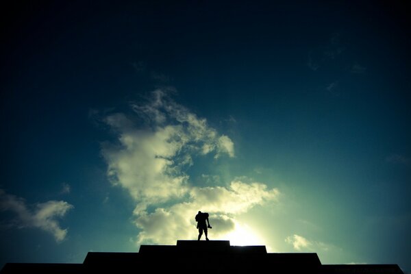 Stairs to sunset. Beauty