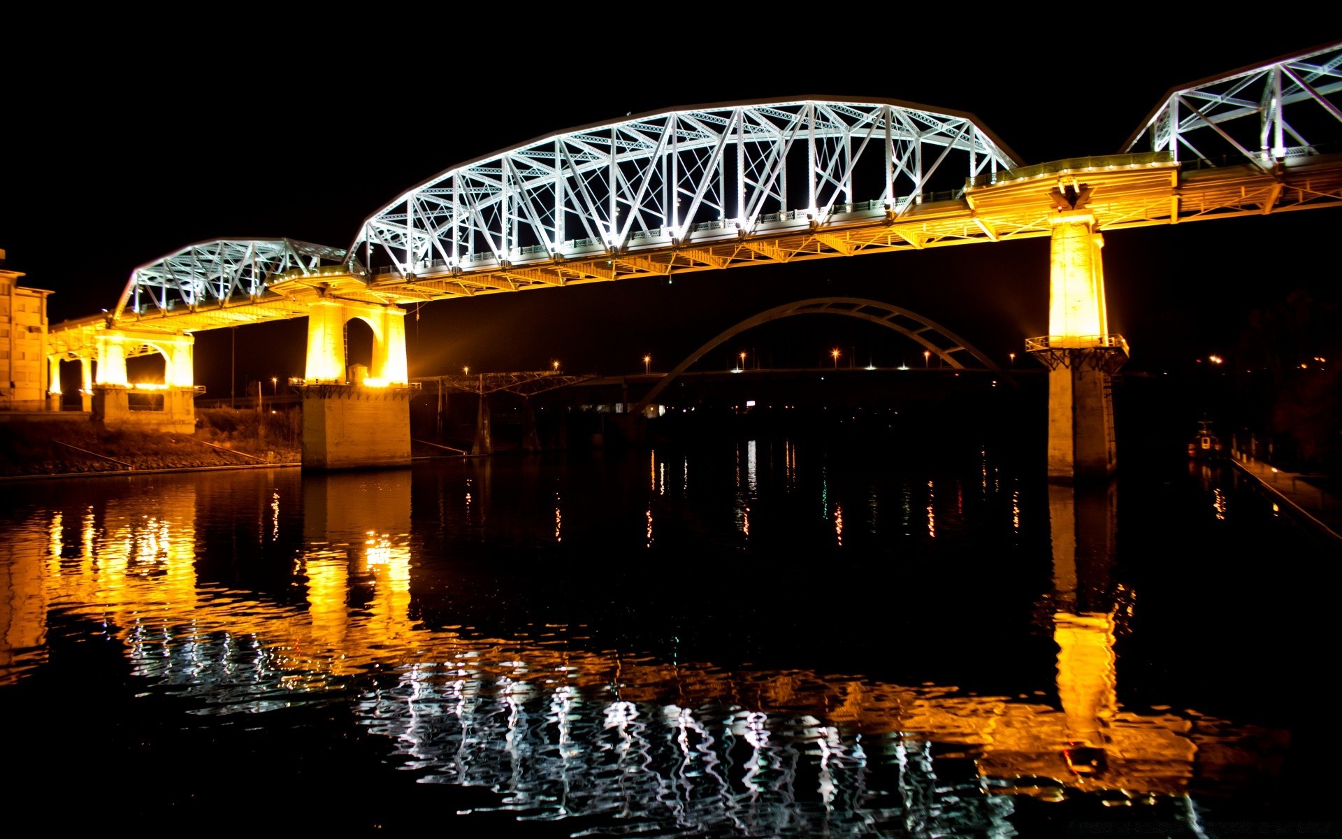 américa viagens água arquitetura ponte ao ar livre cidade luz reflexão sistema de transporte à noite retroiluminado casa crepúsculo