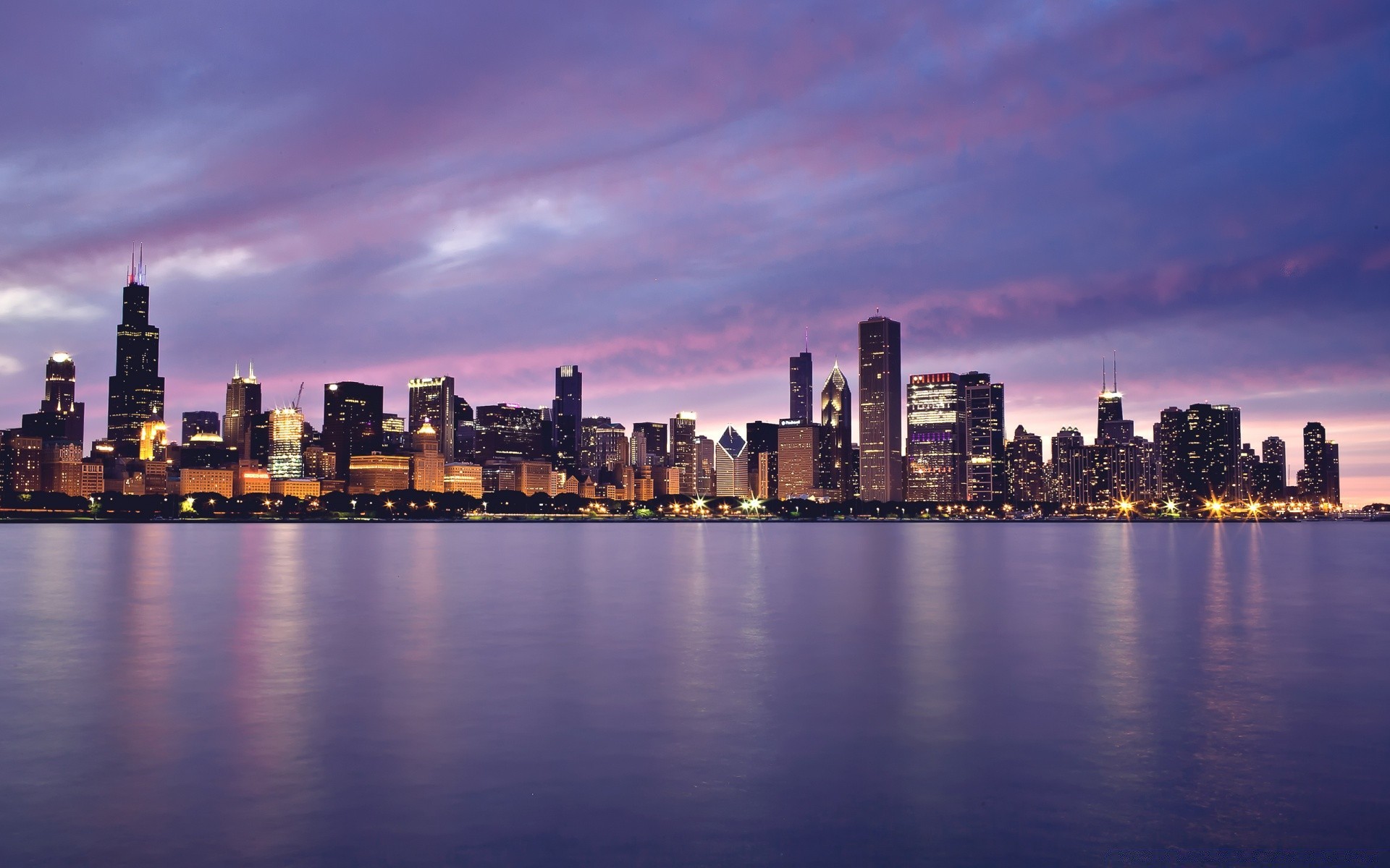 amerika skyline stadt architektur stadt stadtzentrum wolkenkratzer dämmerung sonnenuntergang fluss reflexion haus himmel büro uferpromenade wasser abend reisen städtisch geschäft