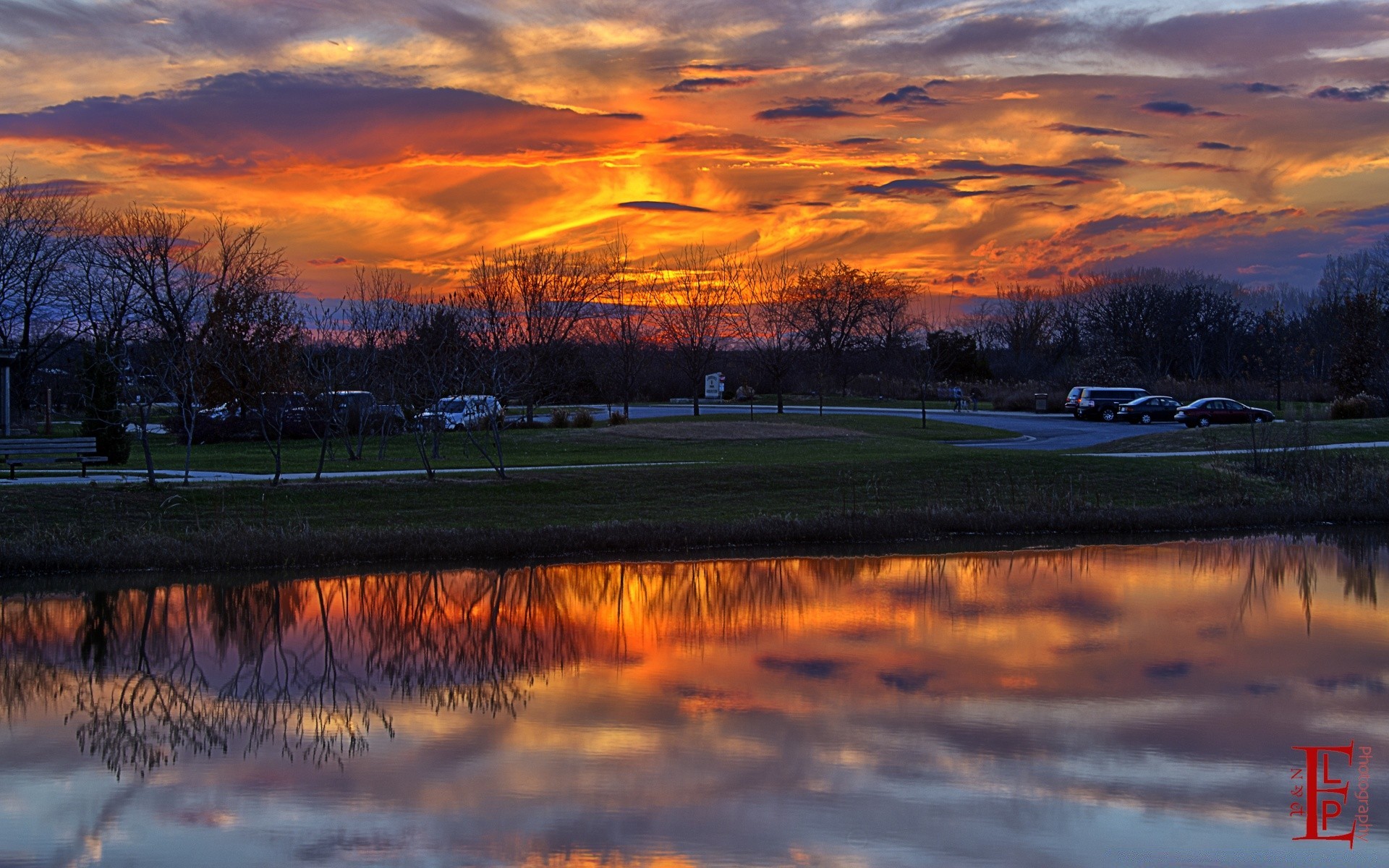 america sunset dawn water reflection lake evening river dusk landscape nature sky sun