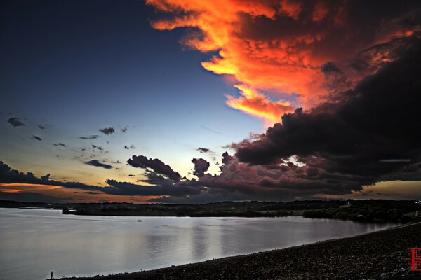 The romance of the dawn, a beautiful beach