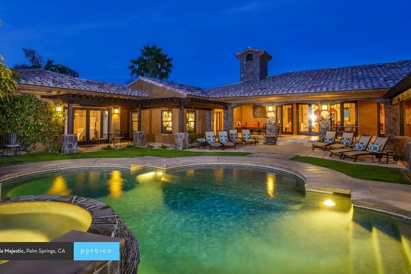 Luxury swimming pool in an American hotel