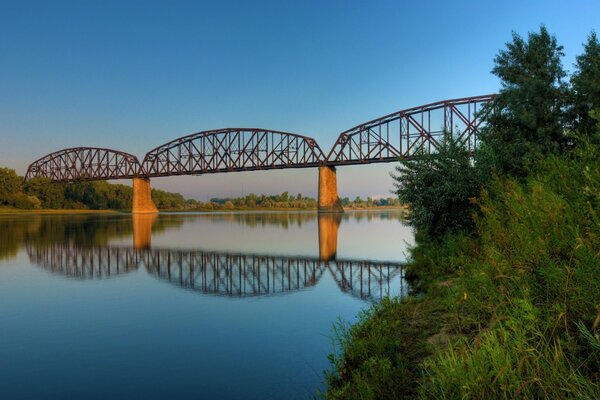 Bridge over the river. summer day