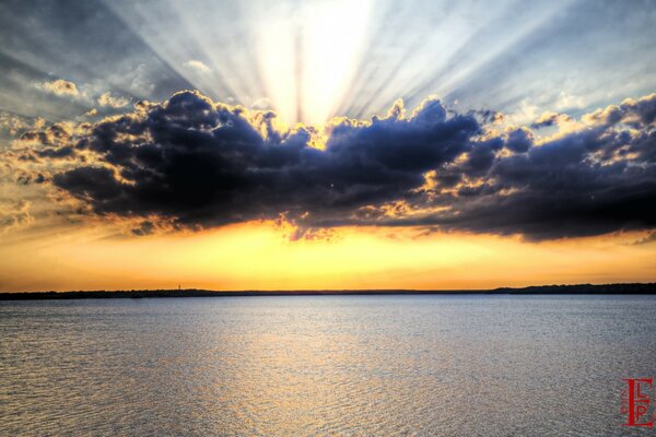 Sunrise and sunset by the water in America