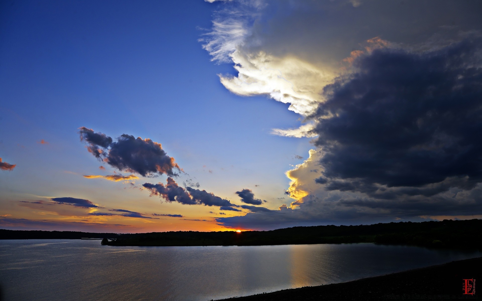 amérique coucher de soleil eau aube soir paysage ciel crépuscule lac réflexion soleil nature