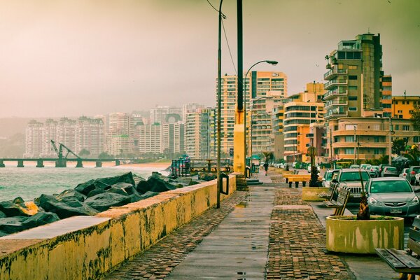 Landscape of the American city port