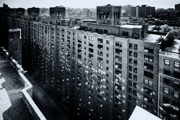 Vintage-Bild einer Metropole. Blick von oben