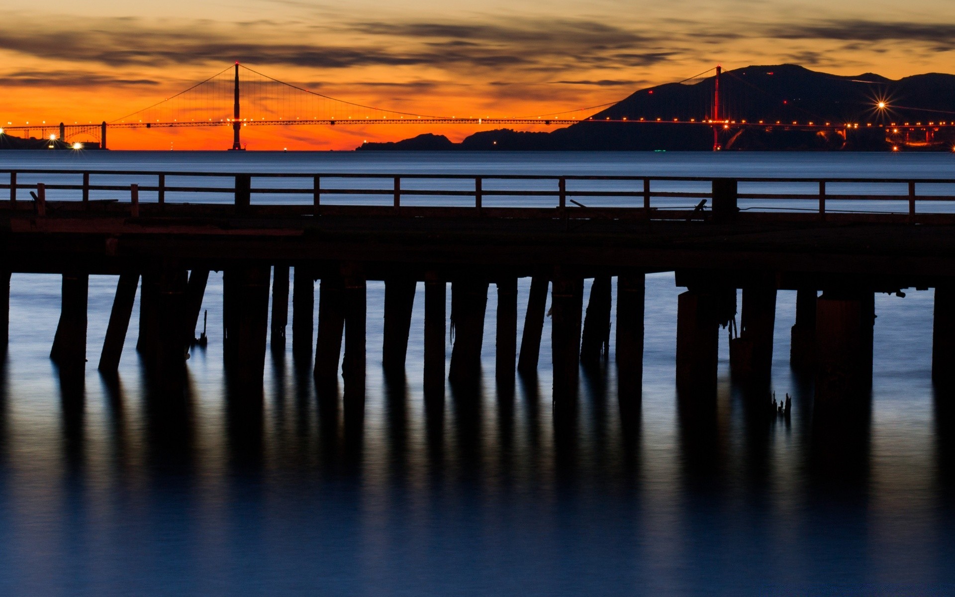 america sunset water beach sea dawn pier bridge reflection ocean dusk jetty evening seascape seashore sun travel sky landscape photograph