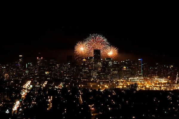 Feux d artifice vacances lumière lumières de la ville