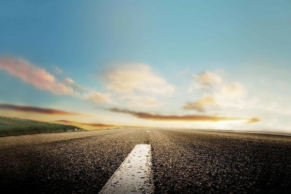 An empty road with no cars on it