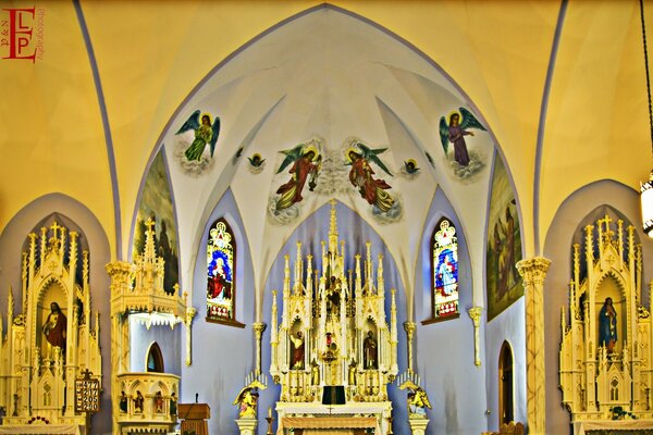 Temple interior view of the decoration