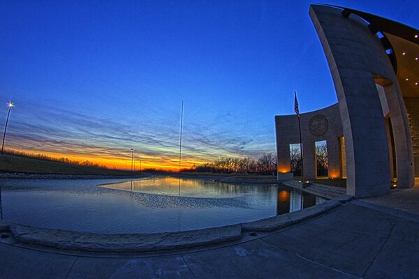 Urban sunset. Evening City