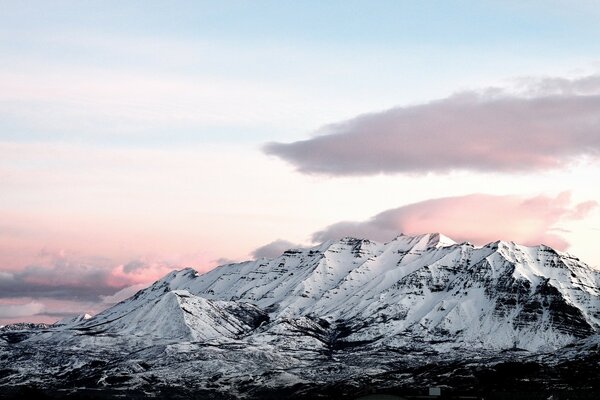 Snowy landscape in the mountains of America