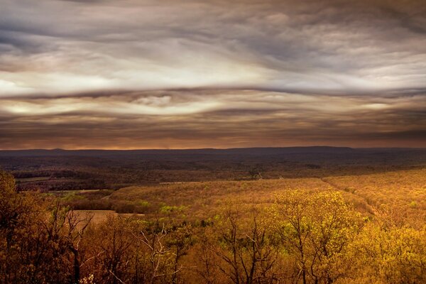 American landscape fields with beautiful sky