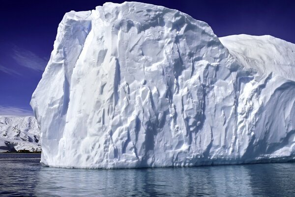 A cold and white block of ice