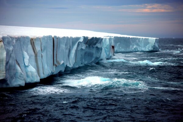 A big iceberg in the ocean