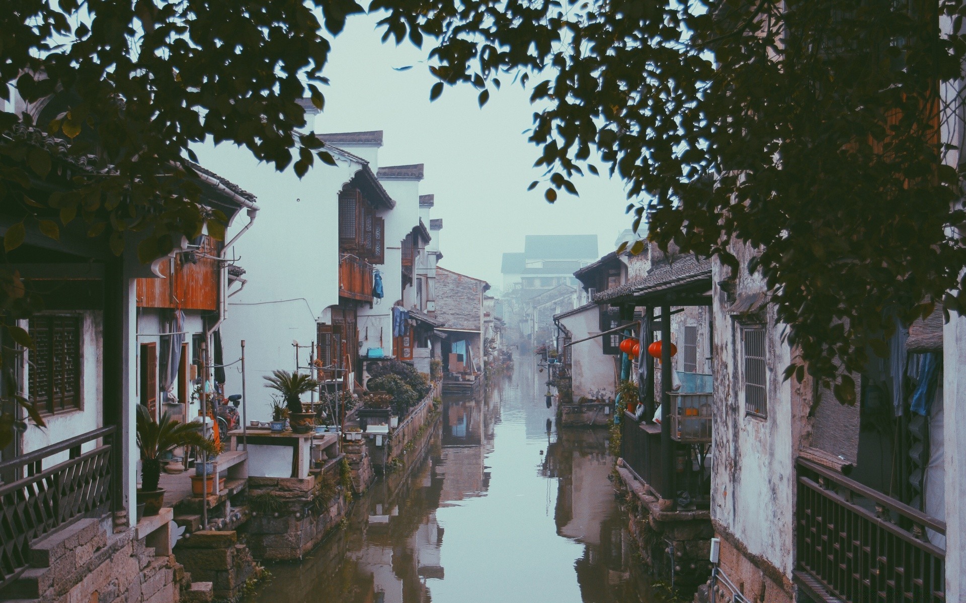 asia street house architecture city town canal building travel water outdoors tree home