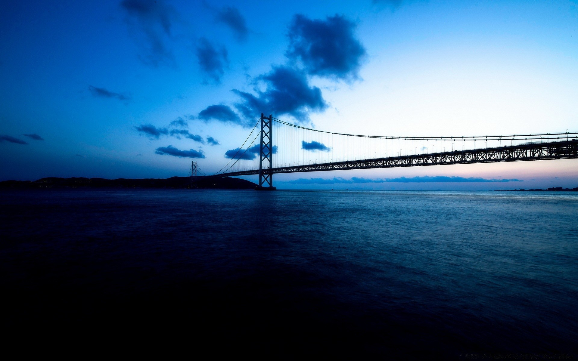 asia water bridge sky travel transportation system ocean sea sunset landscape beach suspension bridge evening dusk light seashore vehicle dawn