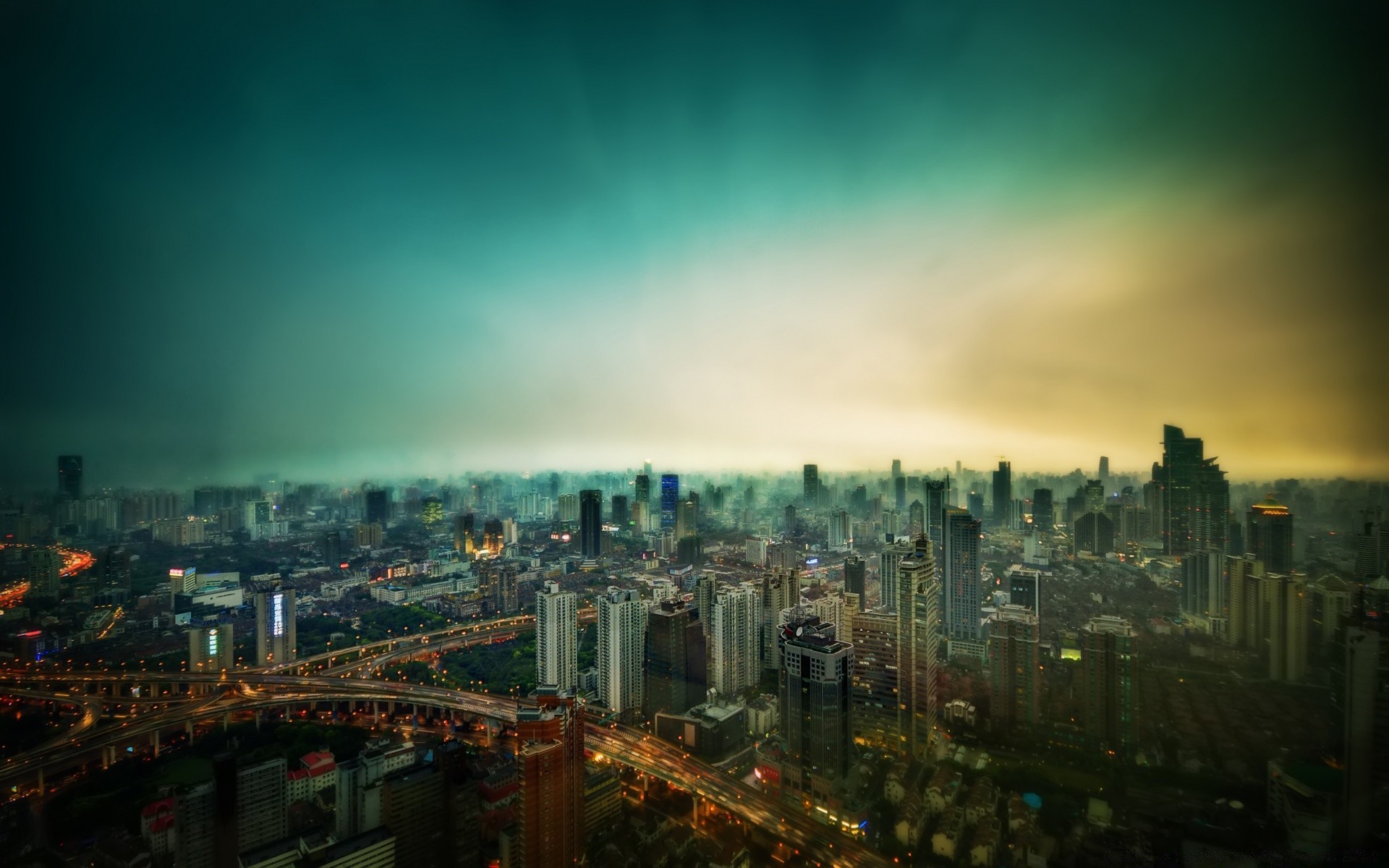 asien stadt stadt skyline wolkenkratzer innenstadt urban sonnenuntergang reisen haus architektur abend dämmerung licht himmel brücke straße büro dämmerung fluss modern