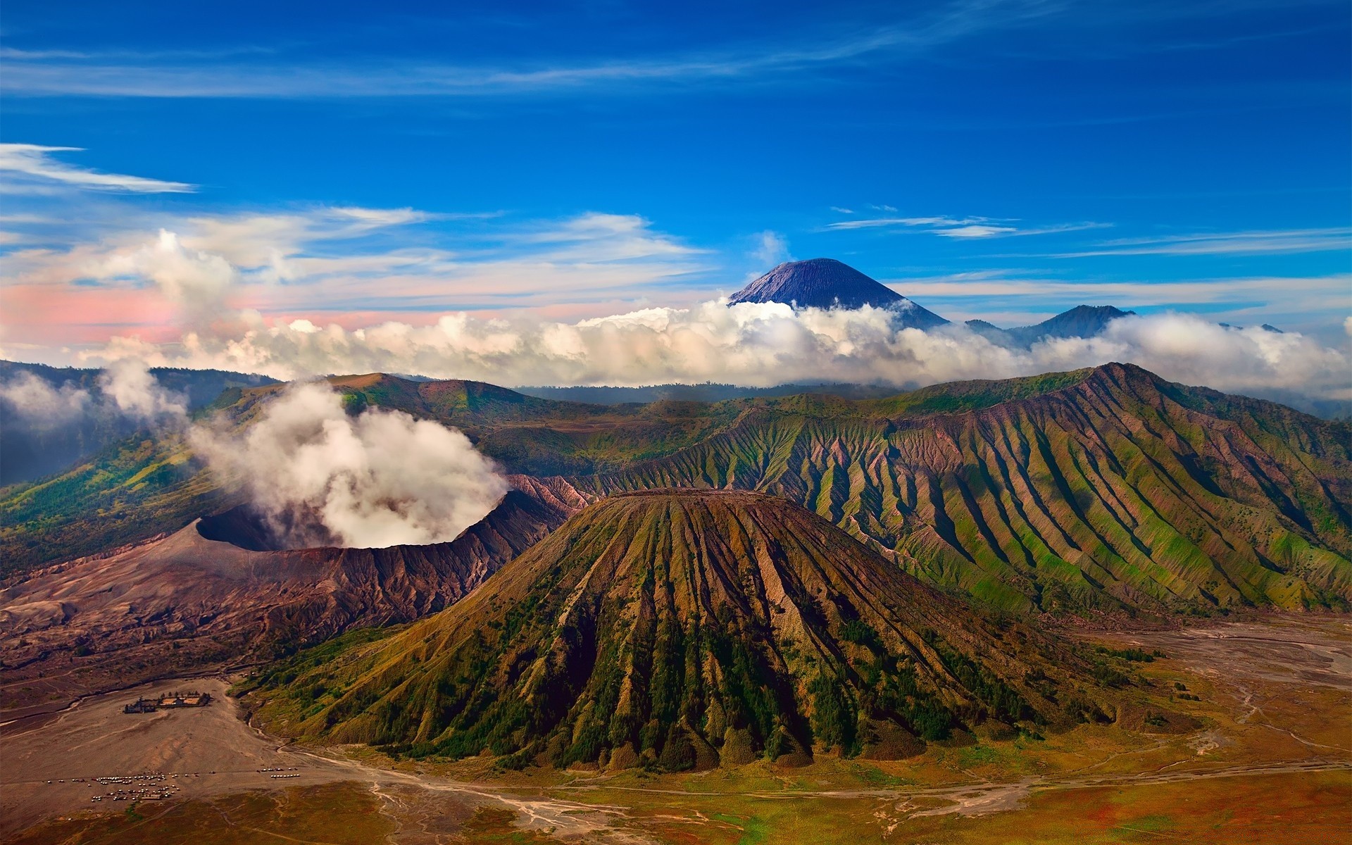 asia landscape mountain travel sky nature outdoors volcano sunset dawn valley scenic