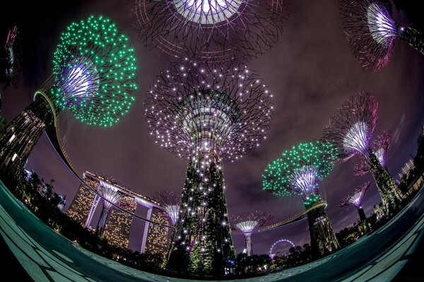 Décorations de Noël de bâtiments en Asie