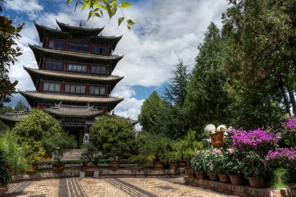 Asiatische Architektur im Garten