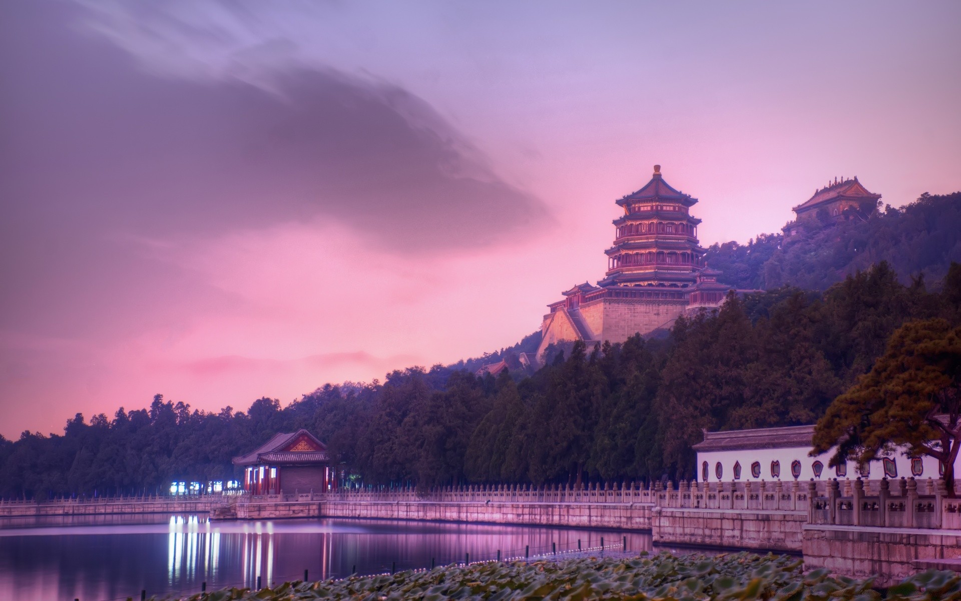 亚洲 水域 湖 建筑 旅行 黎明 户外 日落 天空 倒影 城堡 黄昏 寺庙